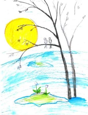Детские рисунки на тему «Весна»