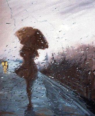 Девушка под дождем под зонтиком защита от дождя | Премиум Фото