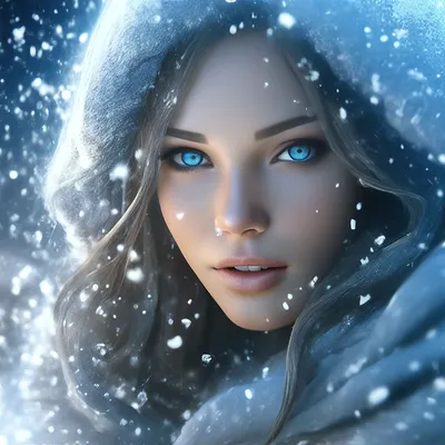 Девушка-зима, красивая, состоящая из…» — создано в Шедевруме
