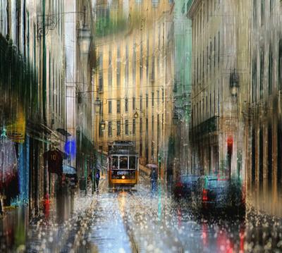 Дождь - Фотообои по Вашим размерам на стену в интернет магазине arte.ru.  Заказать обои Дождь - (11480)
