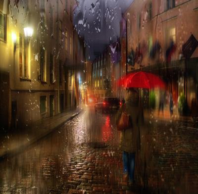 Дождь В Городе — стоковые фотографии и другие картинки Абстрактный -  Абстрактный, Автомобиль, Без людей - iStock