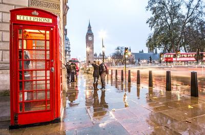 Биг-Бен (Big Ben) — часовая башня Вестминстерского дворца и традиционный  дождь — Лондон, 2012 (фото 113)