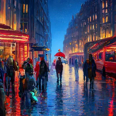 Купить плакат Легкий дождь днем в Лондоне от 290 руб. в арт-галерее DasArt