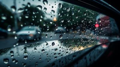 Дождь за окном машины от первого …» — создано в Шедевруме