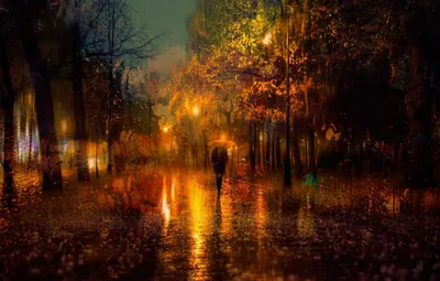 Абстрактный Осенний Фон Дождя Ночном Городе Капли Падают Октябрьской Ночью  стоковое фото ©xload 376487248