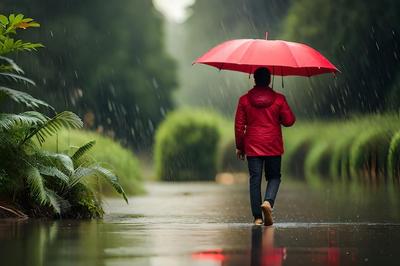 молодой человек под зонтом с дождем и туманом Стоковое Фото - изображение  насчитывающей стоять, зонтик: 225993708