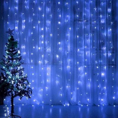Гирлянда дождик Синяя 3х3 метра/Новогодняя штора/Занавес на окно - купить  по выгодной цене в интернет-магазине OZON (787491797)