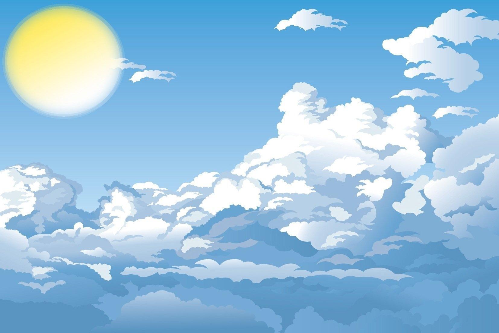 голубое небо с облаками, одно больше и одно меньше в яркий солнечный день  Стоковое Фото - изображение насчитывающей форма, рай: 253151092