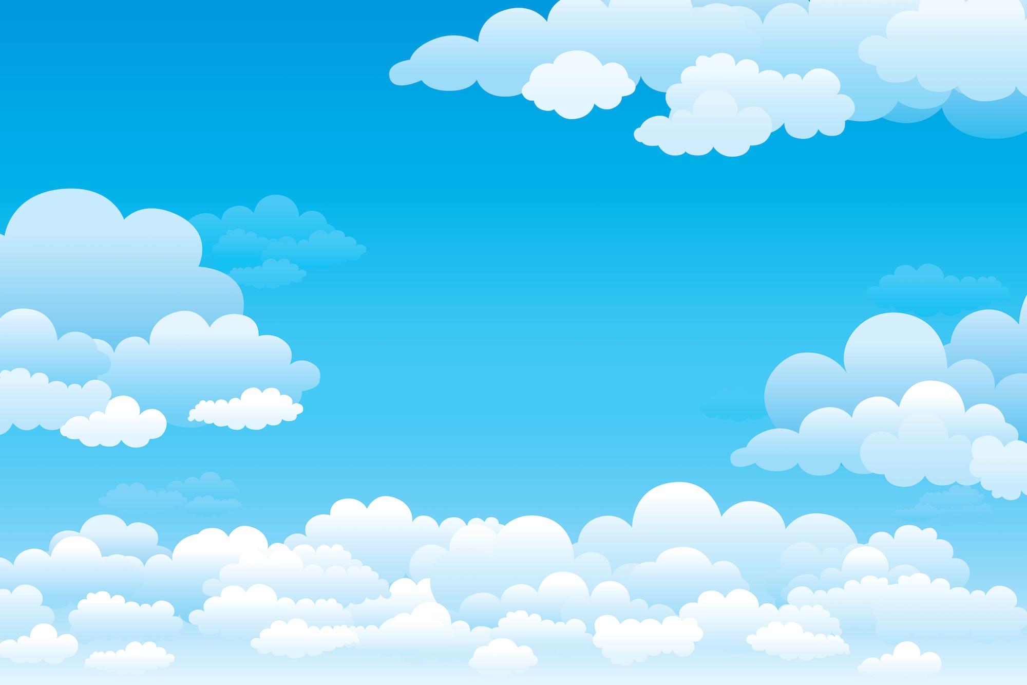 Мультяшное голубое небо с облаками - 70 фото