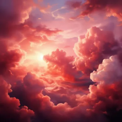 Розовое небо с облаками, красиво, …» — создано в Шедевруме