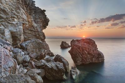 Рассвет и закат солнца в Рижском заливе Stock Photo | Adobe Stock