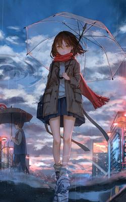 Скачать 800x1280 девушка, зонт, аниме, дождь, грусть обои, картинки samsung  galaxy note gt-n7000, meizu mx2