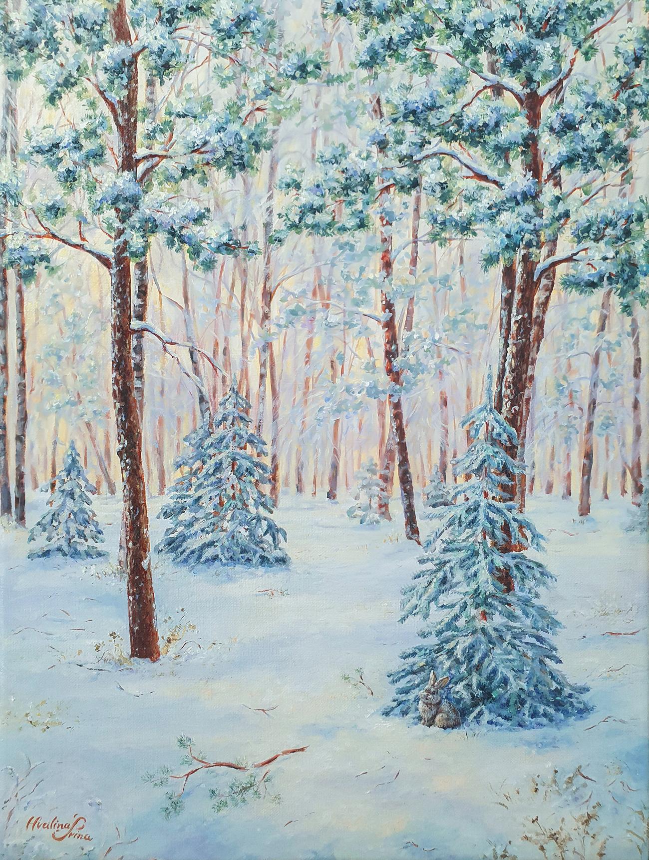 Рисунок дерево зимой - 37 фото