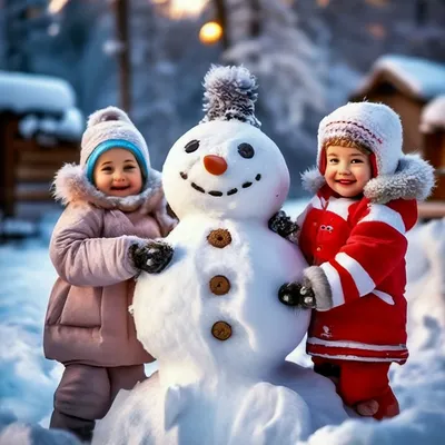 дети играют в снежки на улице. зимние открытые игры. Иллюстрация вектора -  иллюстрации насчитывающей снеговик, спорт: 234937439