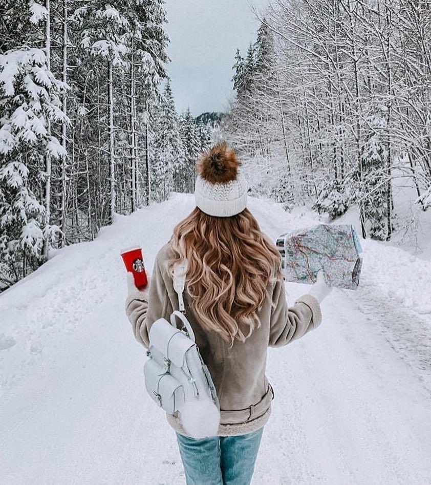 Картинки девушек спиной зимой фотографии