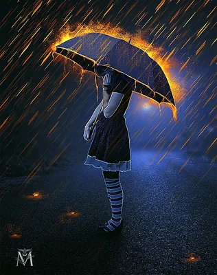 Скачать обои дорога, девушка, деревья, дождь, зонт, раздел девушки в  разрешении 6000x3654
