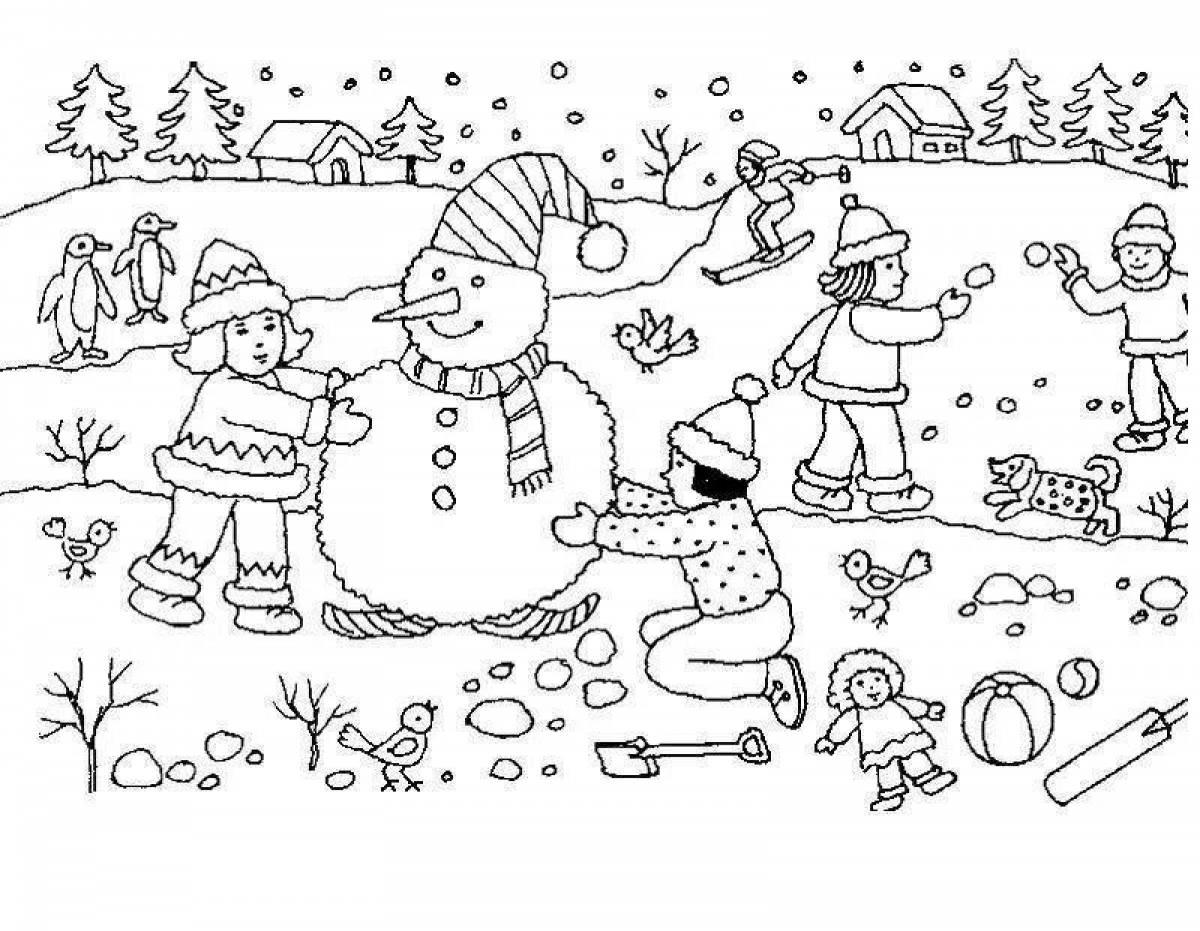 Раскраски Зима. Распечатать для детей в формате А4 | Раскраски, Рисунки  малышей, Детские раскраски