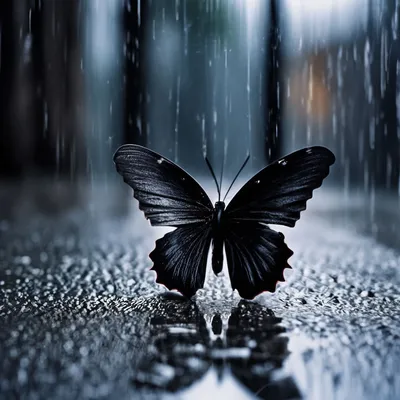 Черная бабочка, угасающий свет, серые…» — создано в Шедевруме