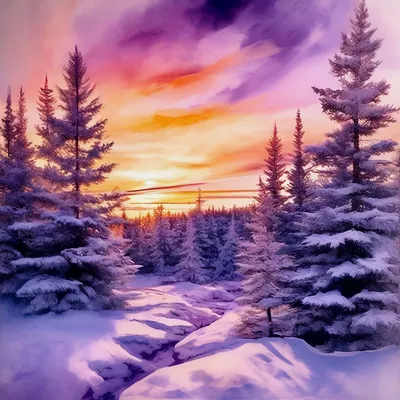 Елки зимой в лесу - 67 фото