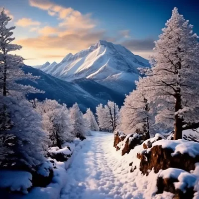 Зима, горы, лес, ручей, снег, много…» — создано в Шедевруме