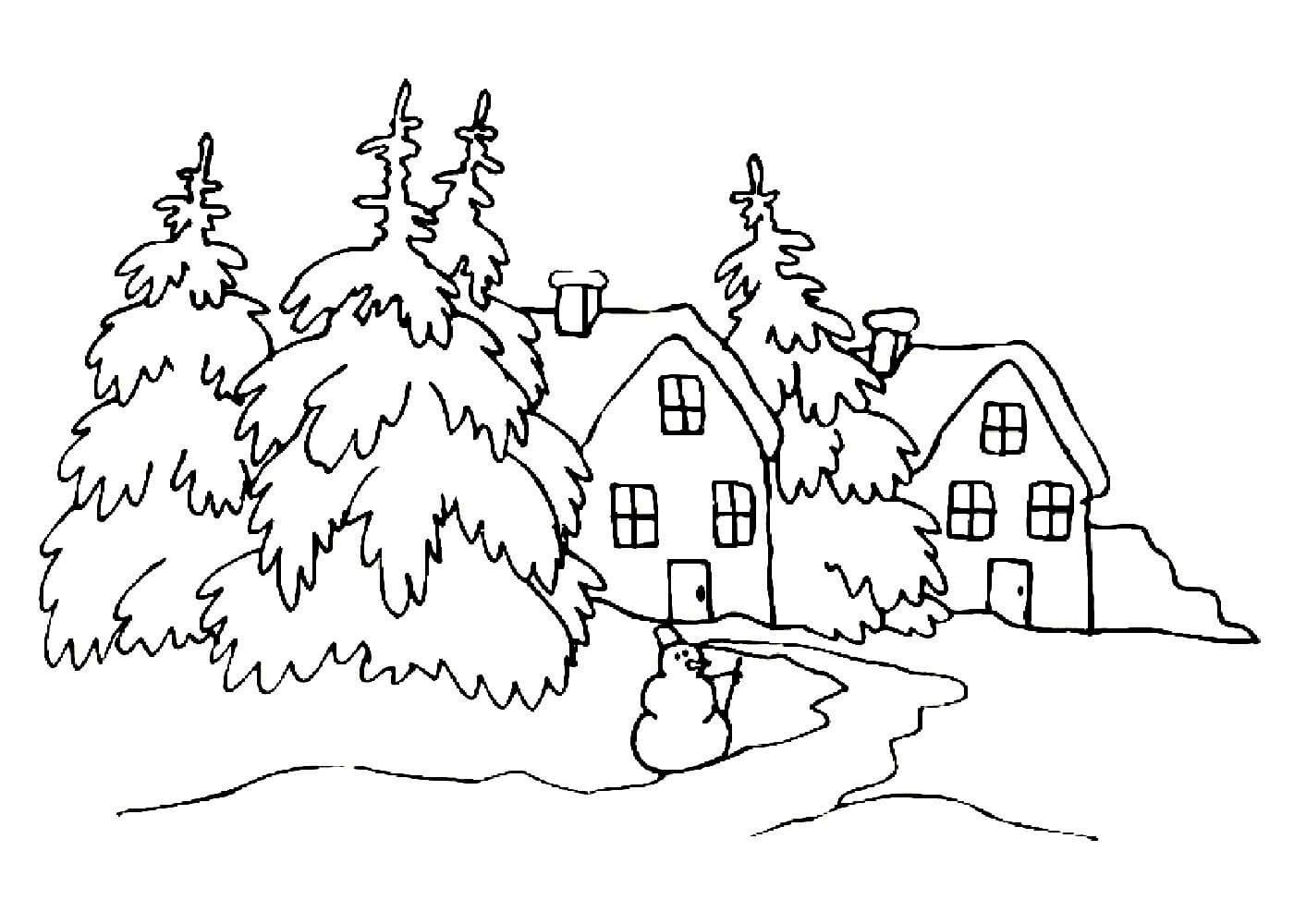 Детский рисунок зима карандашом - 57 фото