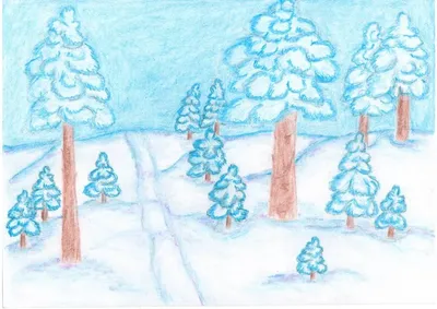 Зимний пейзаж в свете- синих тонах, интересующихся карандашом Иллюстрация  штока - иллюстрации насчитывающей естественно, горы: 185730207