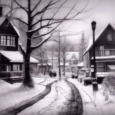 Рисунки для срисовки на тему зима - 79 фото