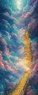 Anime stairway to heaven stock illustration. Illustration of belief -  282838569