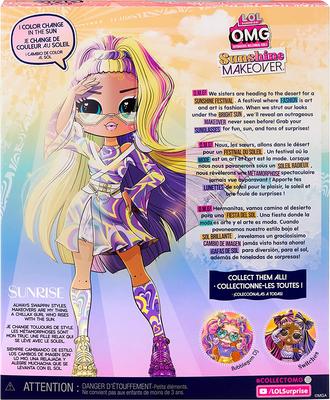 LOL OMG Sunshine Makeover Sunrise Кукла ЛОЛ ОМГ Саншайн Саншайз (меняет  цвет на солнце) - купить с доставкой по выгодным ценам в интернет-магазине  OZON (941276629)
