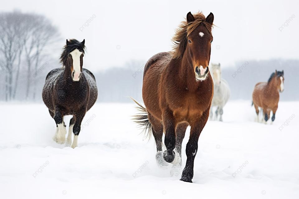 Красивые лошади зимой стоковое фото. изображение насчитывающей свобода -  200873922