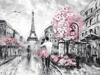 ᐉ Картина для интерьера Волшебная весна в Париже 141x90 см (374-32)