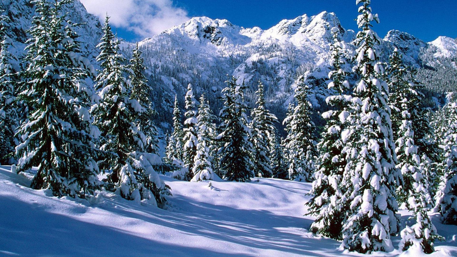 Скачать обои и картинки природа, зима, горы, небо для рабочего стола в  разрешении 1920x1080