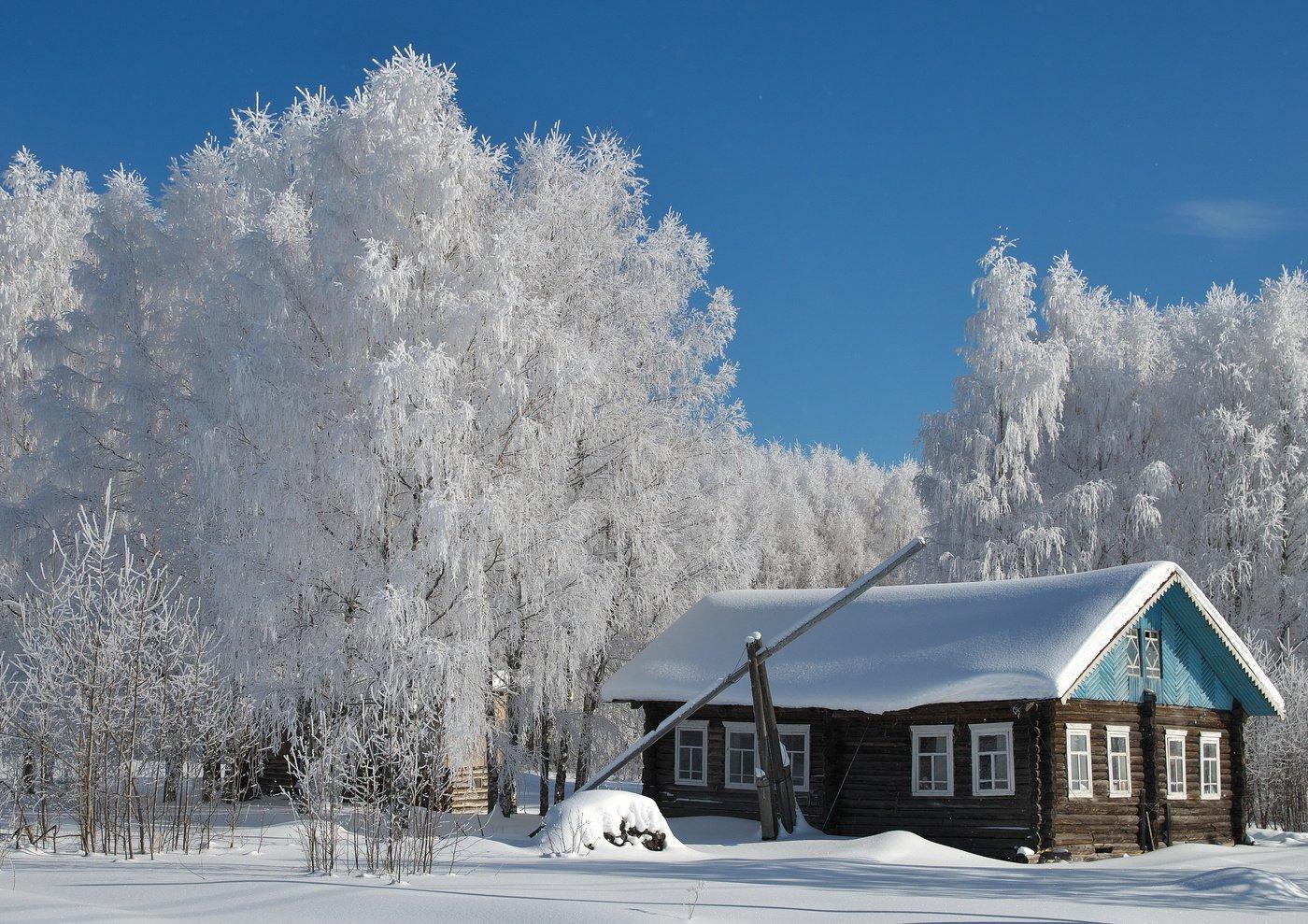 Природа зима деревня (57 фото) - 57 фото
