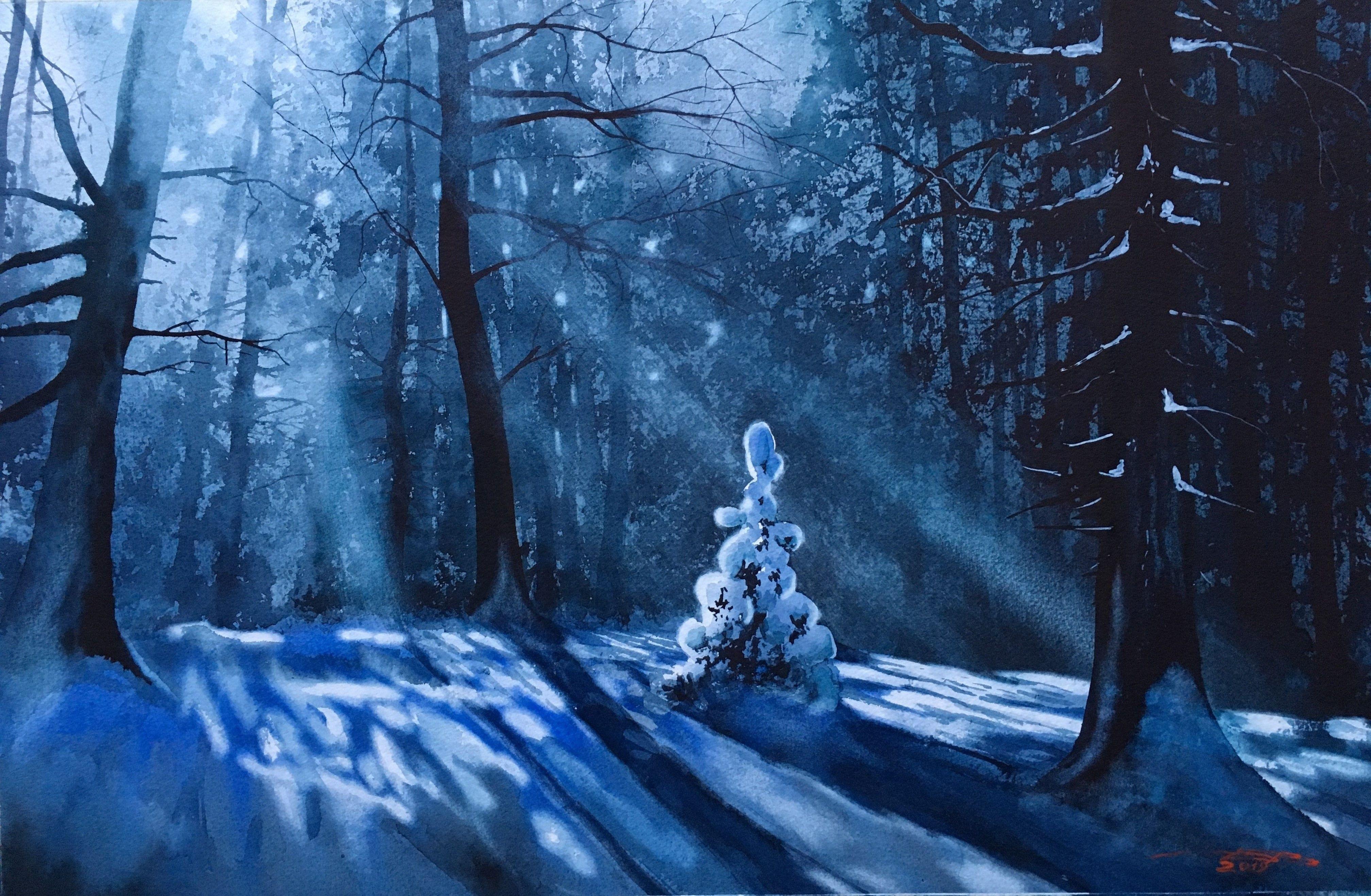 Обои Зимой в лесу, картинки - Обои для рабочего стола Зимой в лесу фото из  альбома: (природа)