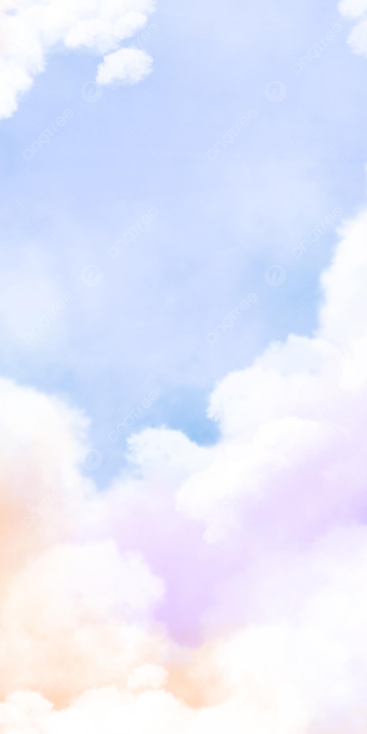 Голубое небо Фиолетовое желтое облако красочные обои мобильного телефона  Фон Обои Изображение для бесплатной загрузки - Pngtree