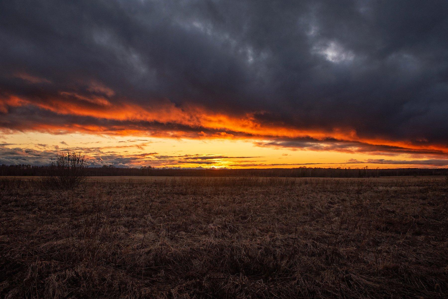 Пламенный закат. Фотограф Андрей Грибов