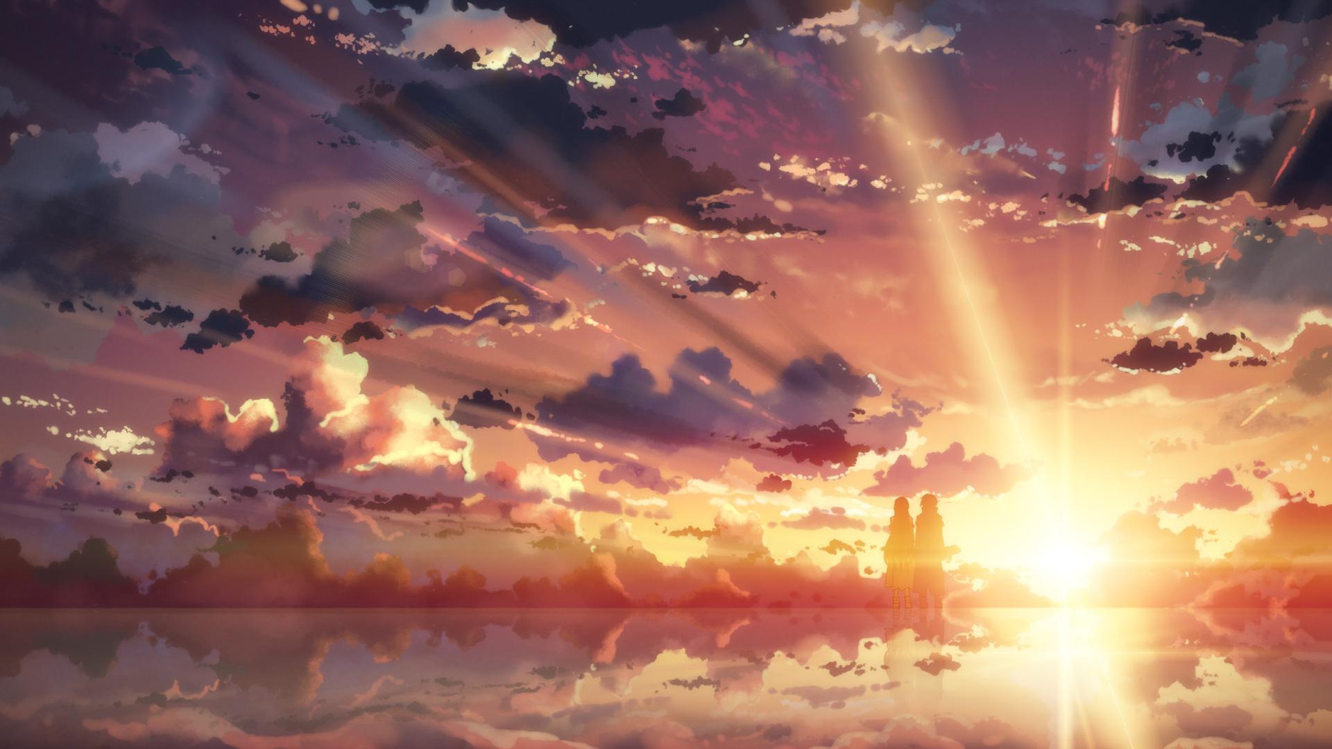 Картинка солнца Природа лес Небо Поля Пейзаж рассвет и закат Облака