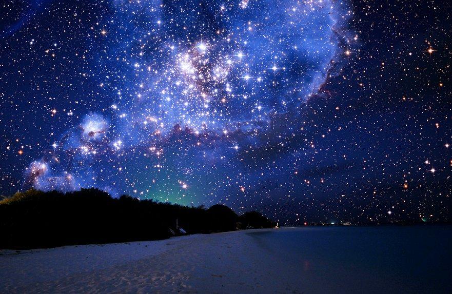 Бесплатное изображение: синий ночное небо, звёзды, ночь, небо