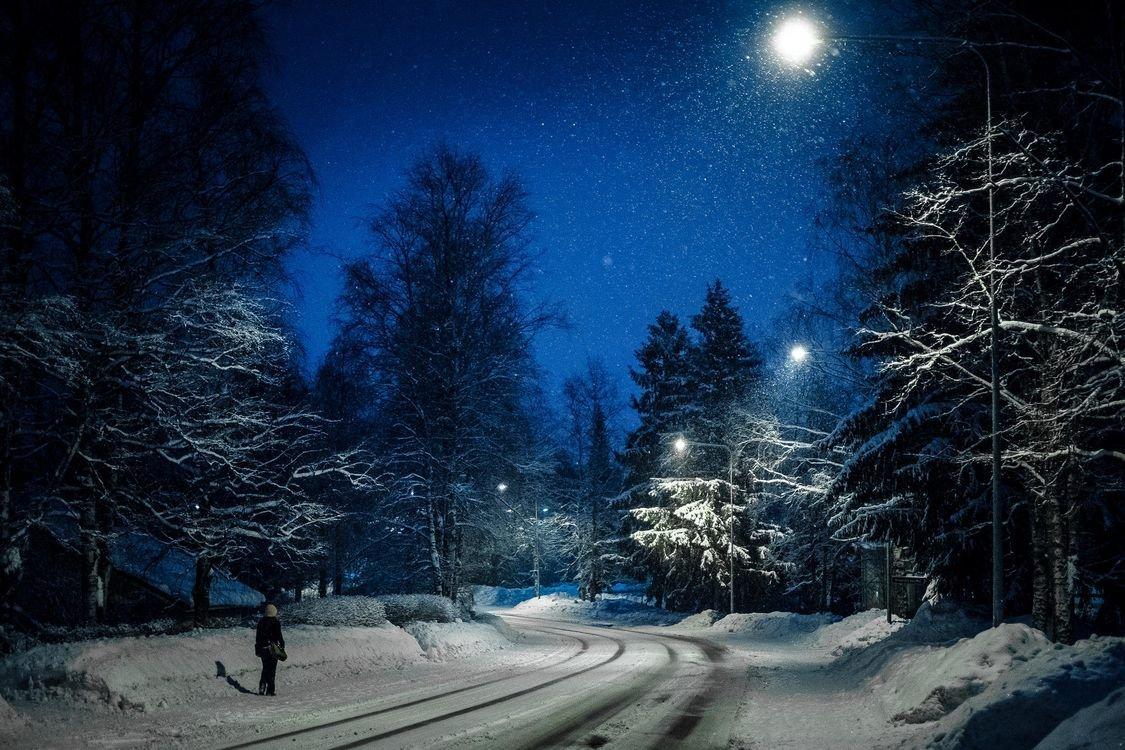 Ночной снегопад (58 фото) - 58 фото