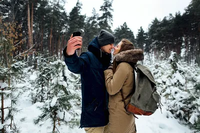 Парень с девушкой зимой (58 фото) »