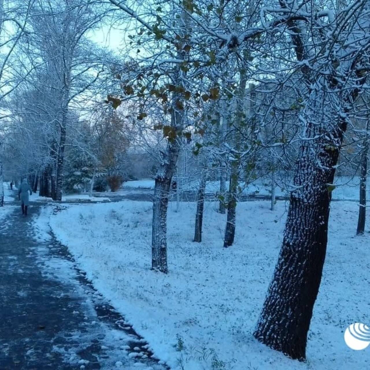 В Красноярске выпал первый снег