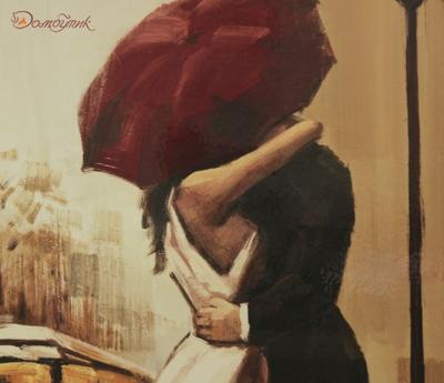 Картина \"Поцелуй под дождем\" 57х59 см (пара) - Картины, пано, гобелены -  Интерьер - Каталог - Dombutik.ru