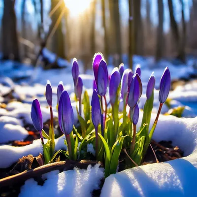 Ранняя весна в лесу из-под снега…» — создано в Шедевруме