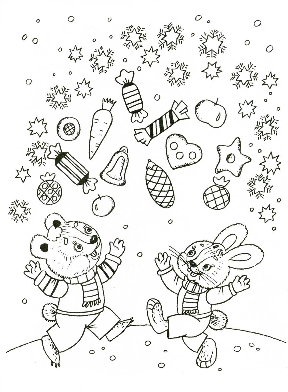 Раскраски На тему зима для детей 3 4 лет (39 шт.) - скачать или распечатать  бесплатно #14913