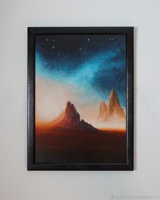 Картина Абстракция маслом \"Рассвет на Марсе\" 100x150 BD210403 купить в  Москве