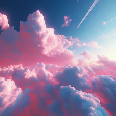 Розовое небо и облака из мороженого…» — создано в Шедевруме