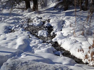 Весенний ручей в снегу - обои для рабочего стола, картинки, фото