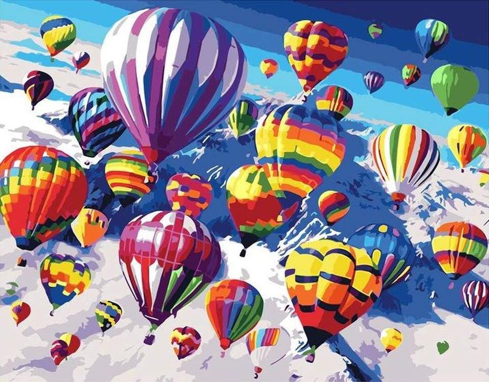 воздушные шары в небе, 3d рендеринг иллюстрации воздушного шара и неба  современного модного дизайна, Hd фотография фото, воздушный шар фон  картинки и Фото для бесплатной загрузки