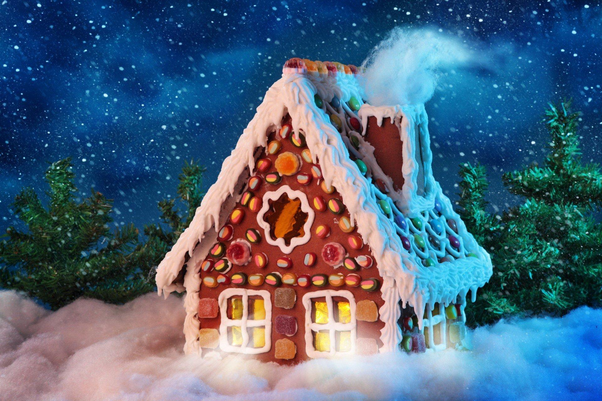 Рисунок зимний домик - 39 фото