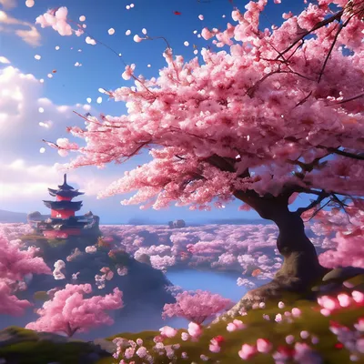 цветущая сакура розовые цветы вишня в саду в весенний день на фоне голубого  неба Стоковое Фото - изображение насчитывающей экземпляр, промахов:  219715882